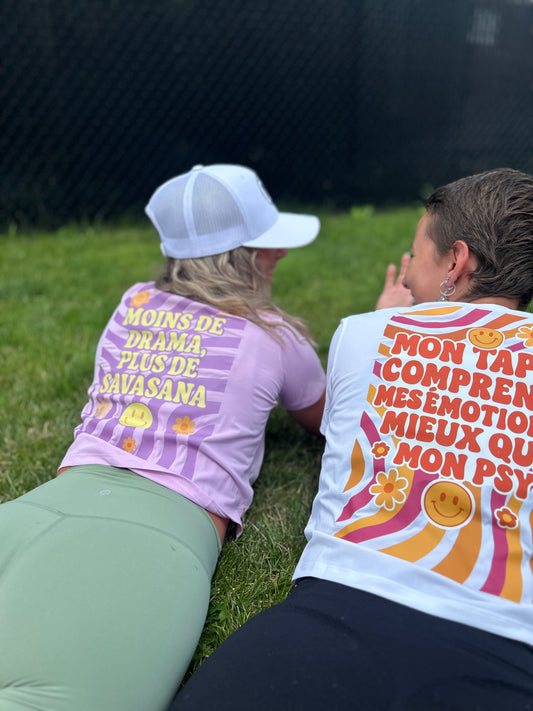 Crop Top «Moins de drama, plus de savasana»